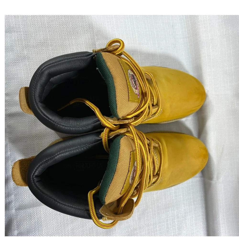 Brahma Mens Waterproof Leather Work Boots Wheat Yellow 9 MNBR0440145